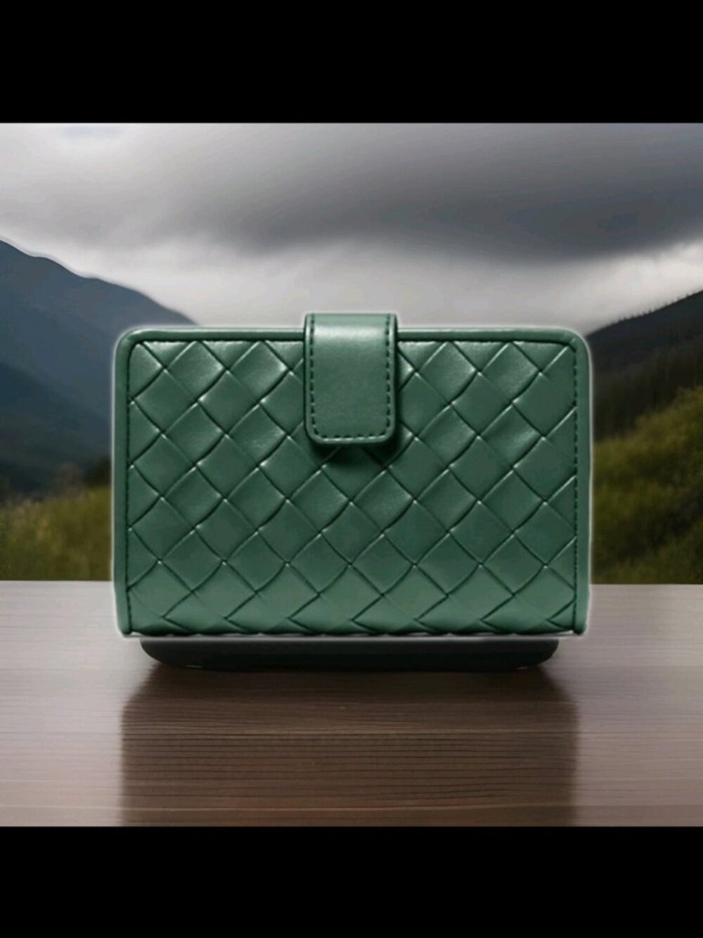 Michael Kors Jet Set Medium Woven Wallet Green Color NWT MSRP $298 - Picture 3 of 9